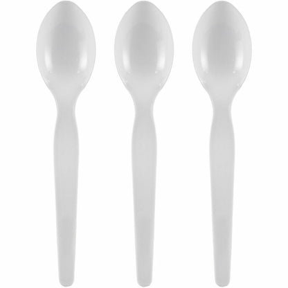Genuine Joe Individually Wrapped Disposable Polystyrene Spoon, White, 1000/Carton (GJO30437)