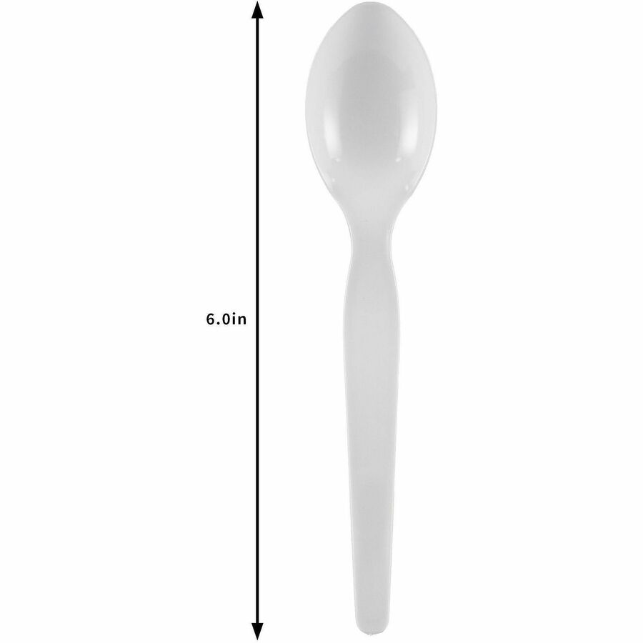 Genuine Joe Individually Wrapped Disposable Polystyrene Spoon, White, 1000/Carton (GJO30437)