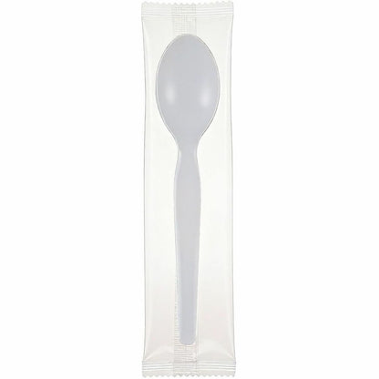 Genuine Joe Individually Wrapped Disposable Polystyrene Spoon, White, 1000/Carton (GJO30437)