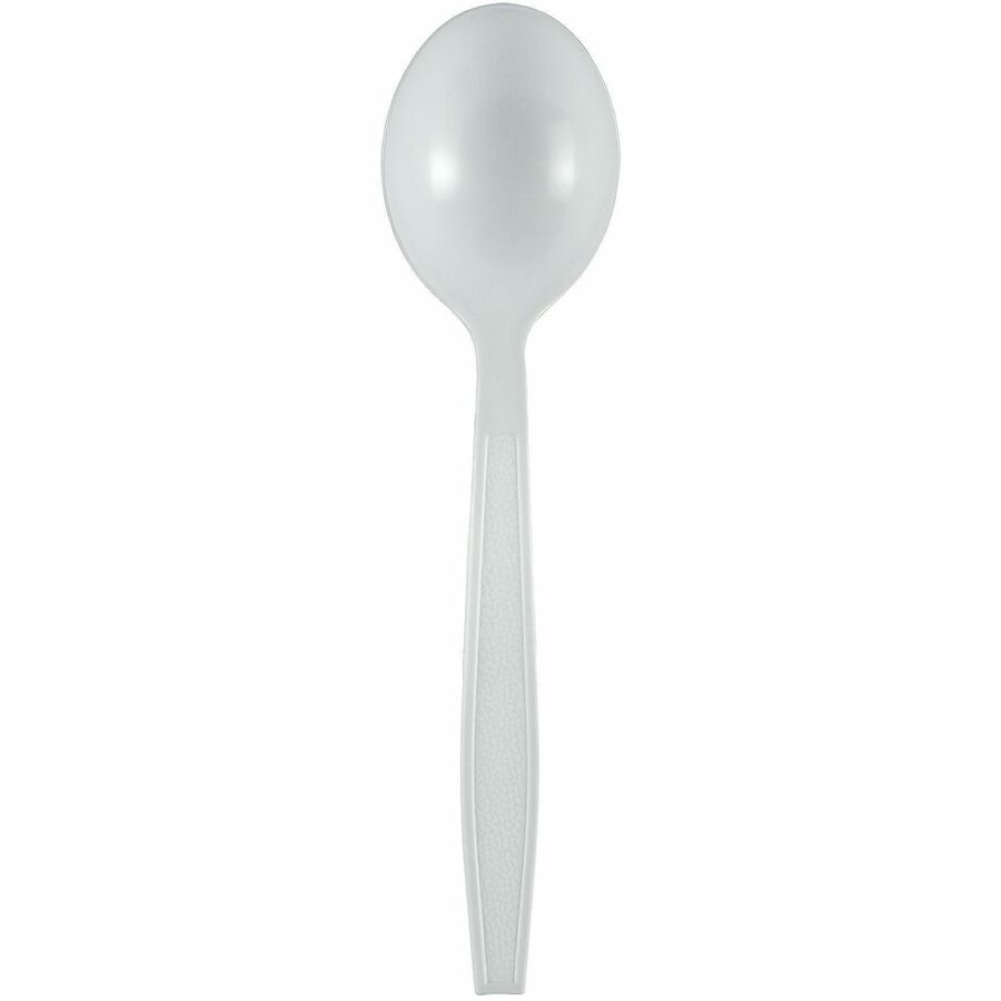 Genuine Joe Heavy-Weight Polypropylene Soup Spoon, White, 1000/Carton (GJO30418)