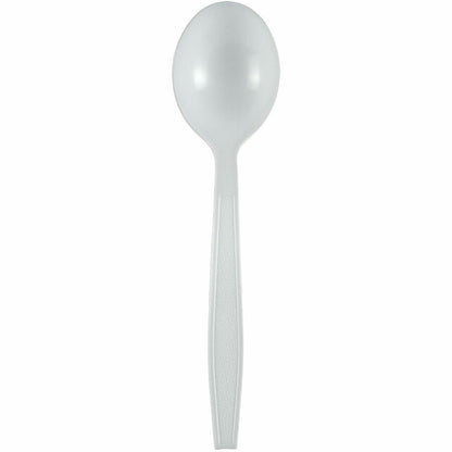 Genuine Joe Heavy-Weight Polypropylene Soup Spoon, White, 1000/Carton (GJO30418)