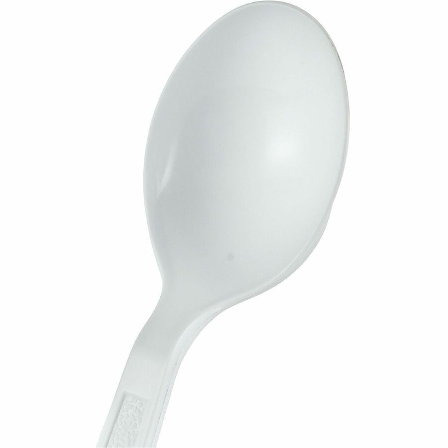 Genuine Joe Heavy-Weight Polypropylene Soup Spoon, White, 1000/Carton (GJO30418)