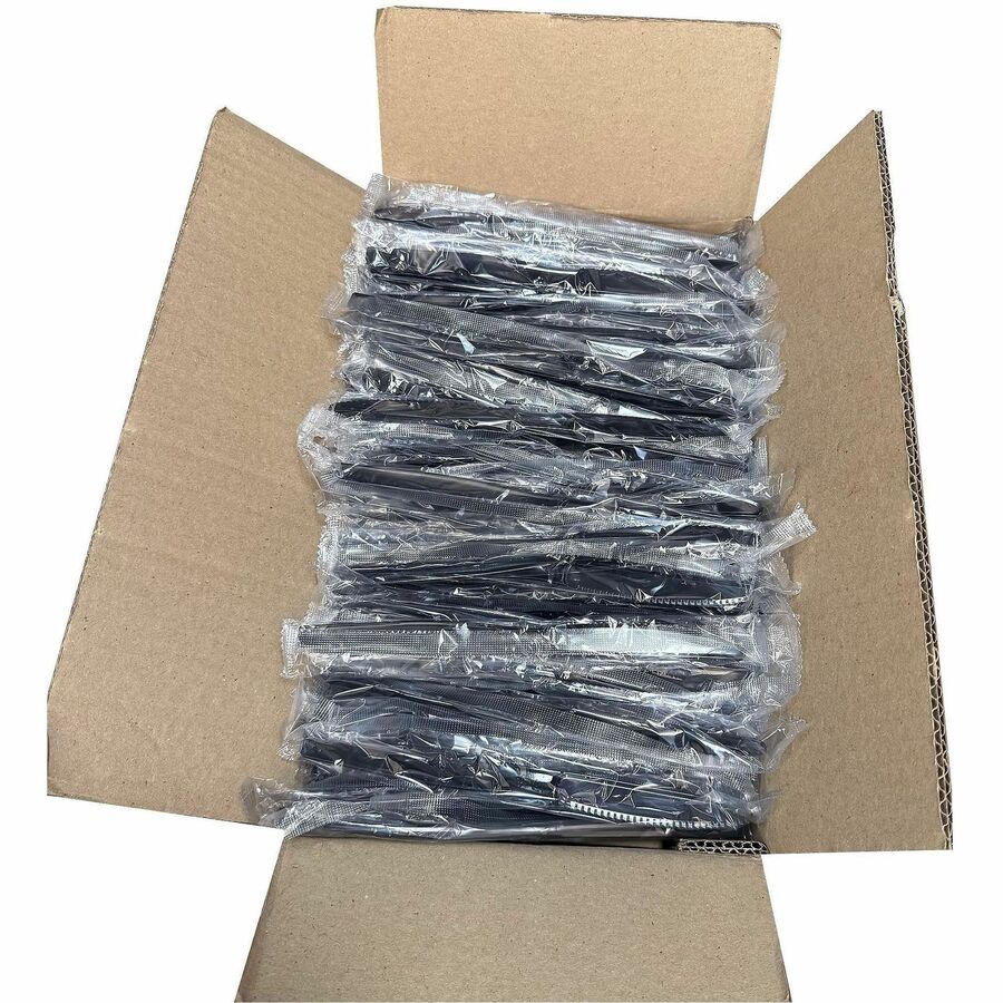Genuine Joe Individually Wrapped Disposable Polystyrene Knife, Black, 1000/Carton (GJO30428)