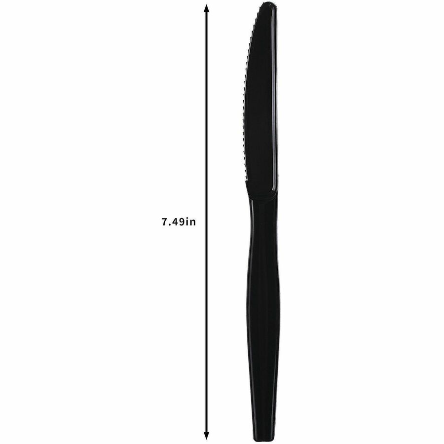 Genuine Joe Individually Wrapped Disposable Polystyrene Knife, Black, 1000/Carton (GJO30428)