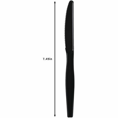 Genuine Joe Individually Wrapped Disposable Polystyrene Knife, Black, 1000/Carton (GJO30428)