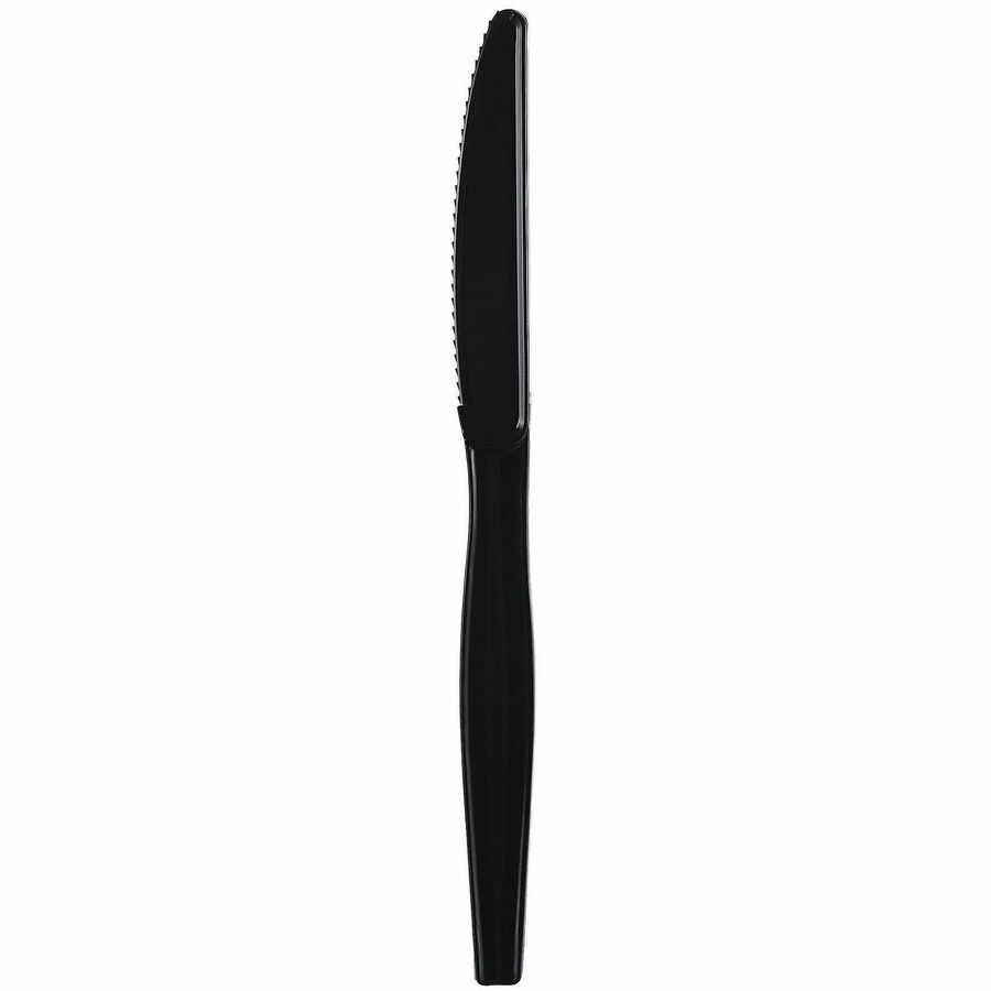 Genuine Joe Individually Wrapped Disposable Polystyrene Knife, Black, 1000/Carton (GJO30428)