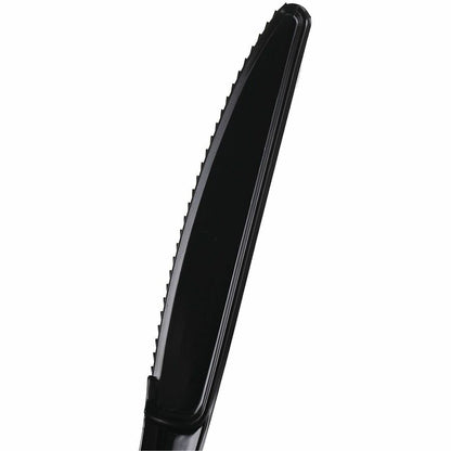 Genuine Joe Individually Wrapped Disposable Polystyrene Knife, Black, 1000/Carton (GJO30428)