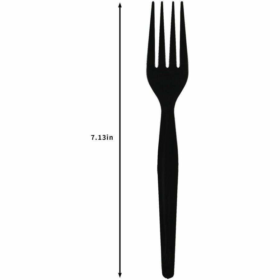Genuine Joe Disposable Polystyrene Fork, Black, 1000/Carton (GJO30423)
