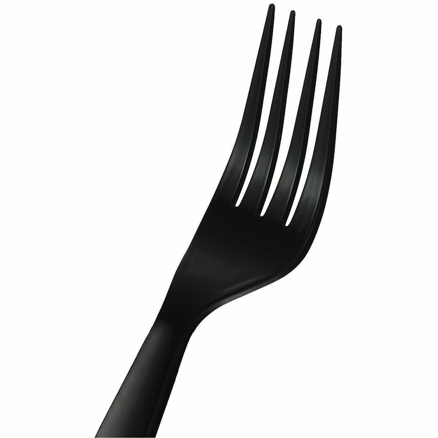 Genuine Joe Disposable Polystyrene Fork, Black, 1000/Carton (GJO30423)
