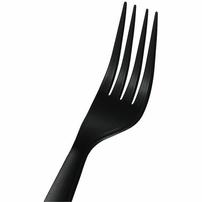 Genuine Joe Disposable Polystyrene Fork, Black, 1000/Carton (GJO30423)