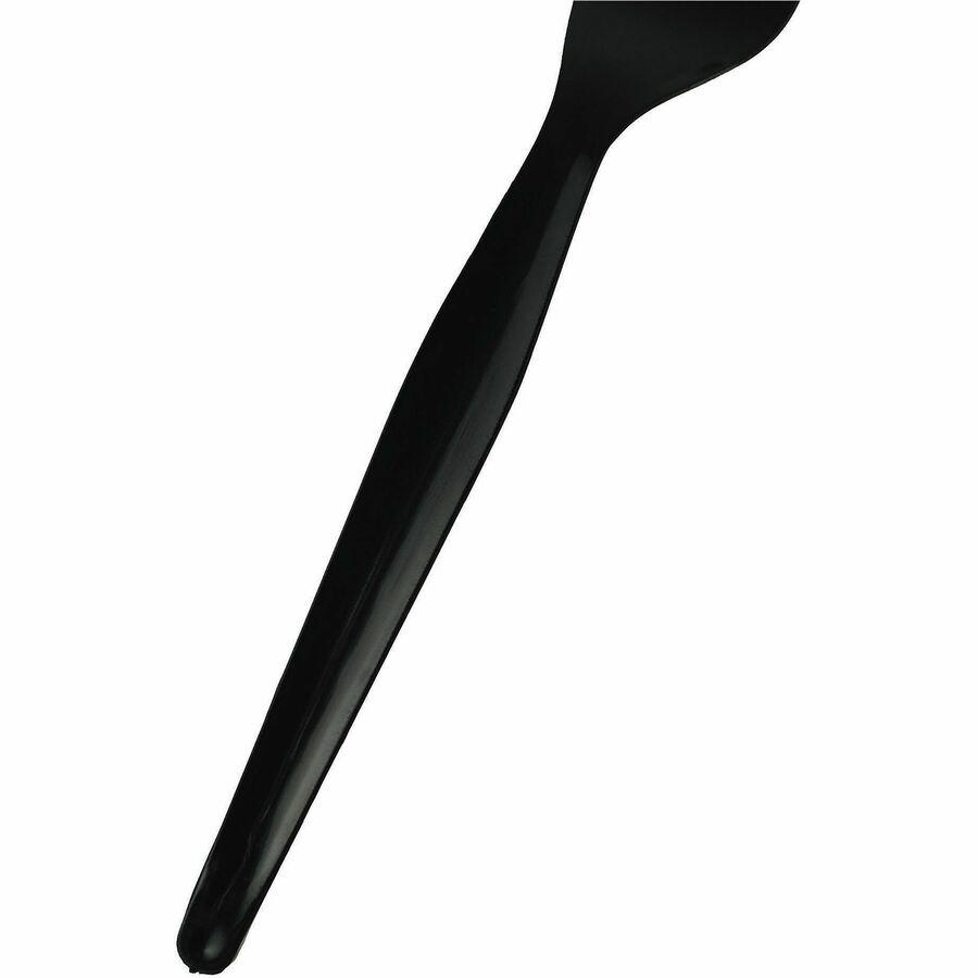 Genuine Joe Disposable Polystyrene Fork, Black, 1000/Carton (GJO30423)
