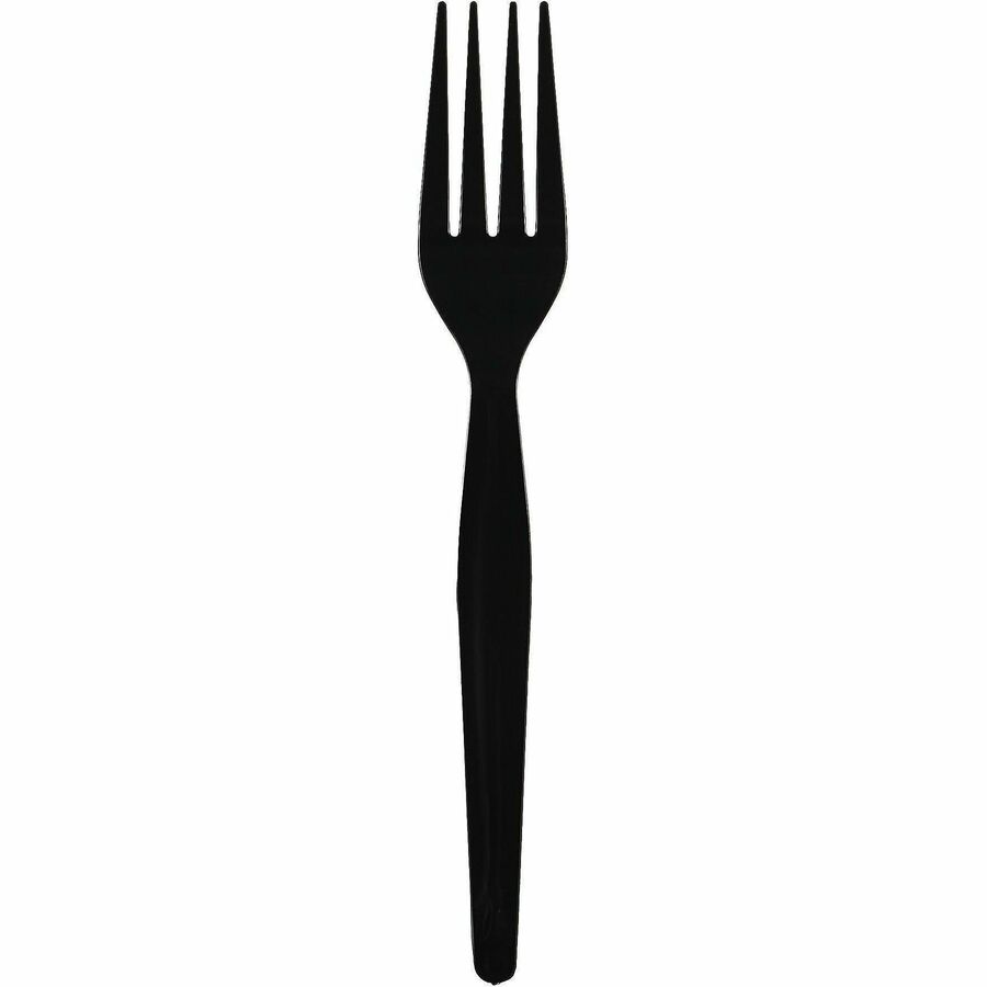 Genuine Joe Disposable Polystyrene Fork, Black, 1000/Carton (GJO30423)