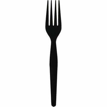 Genuine Joe Disposable Polystyrene Fork, Black, 1000/Carton (GJO30423)