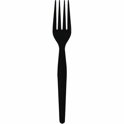 Genuine Joe Disposable Polystyrene Fork, Black, 1000/Carton (GJO30423)