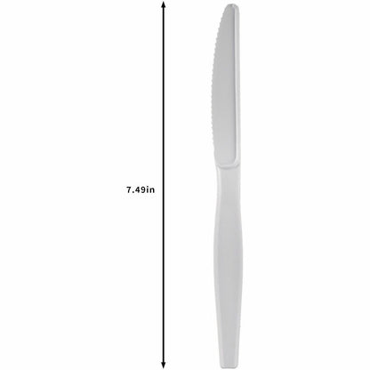 Genuine Joe Disposable Polystyrene Knife, White, 1000/Carton (GJO30432)
