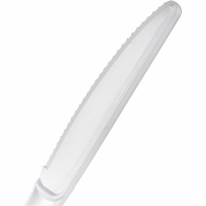 Genuine Joe Disposable Polystyrene Knife, White, 1000/Carton (GJO30432)
