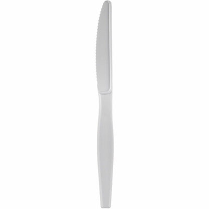 Genuine Joe Disposable Polystyrene Knife, White, 1000/Carton (GJO30432)