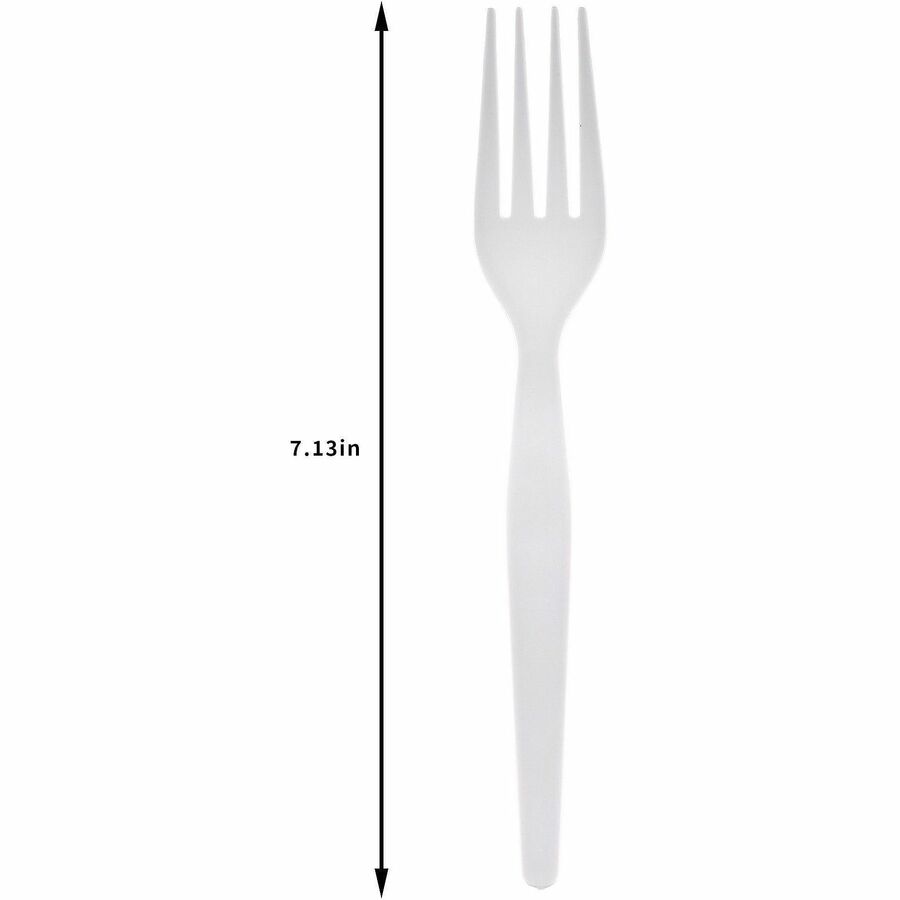 Genuine Joe Individually Wrapped Disposable Polystyrene Fork, White, 1000/Carton (GJO30435)