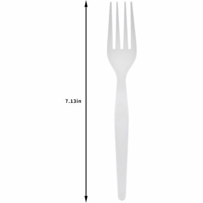 Genuine Joe Individually Wrapped Disposable Polystyrene Fork, White, 1000/Carton (GJO30435)