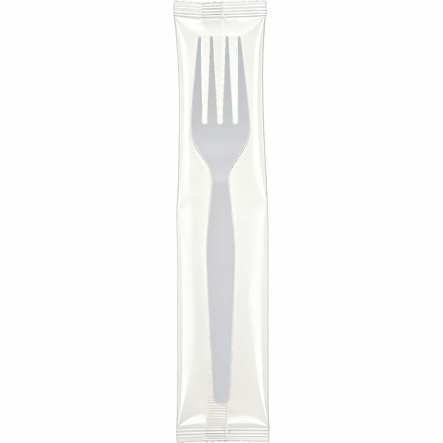 Genuine Joe Individually Wrapped Disposable Polystyrene Fork, White, 1000/Carton (GJO30435)