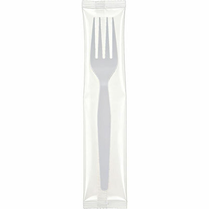 Genuine Joe Individually Wrapped Disposable Polystyrene Fork, White, 1000/Carton (GJO30435)