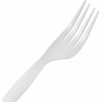 Genuine Joe Individually Wrapped Disposable Polystyrene Fork, White, 1000/Carton (GJO30435)