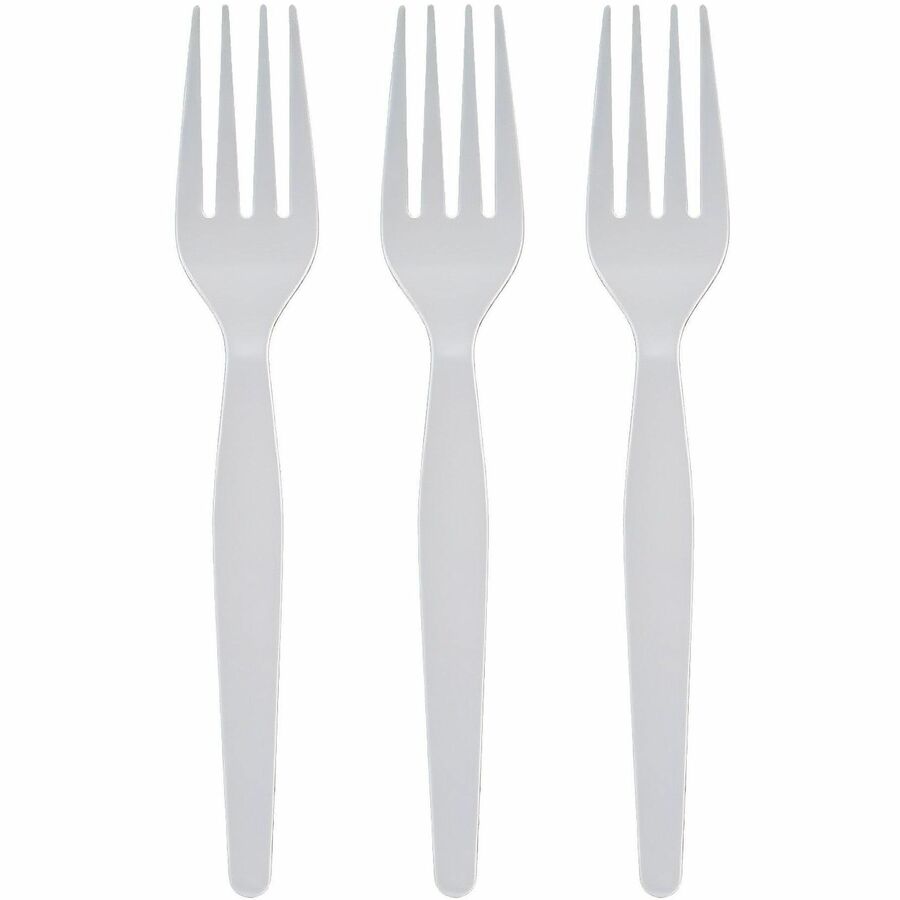 Genuine Joe Individually Wrapped Disposable Polystyrene Fork, White, 1000/Carton (GJO30435)