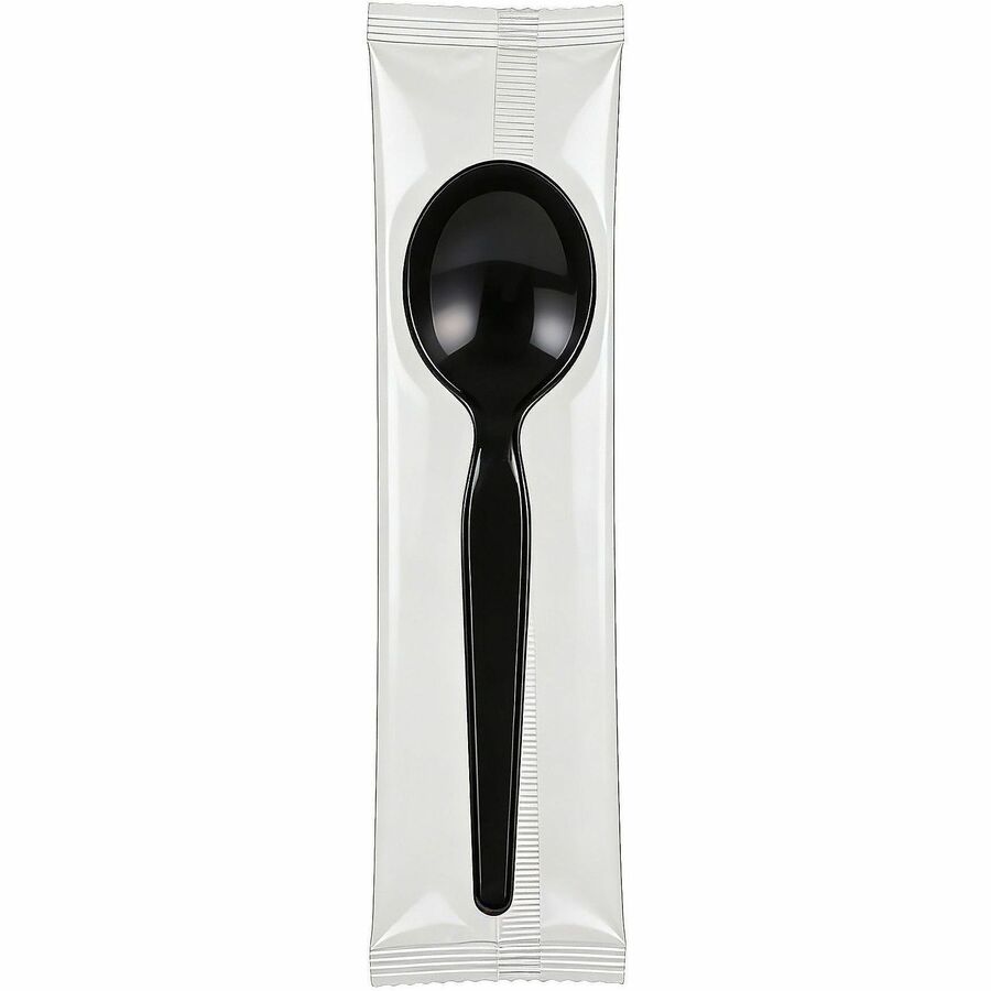 Genuine Joe Disposable Polystyrene Soup Spoon, Black, 1000/Carton (GJO30430)