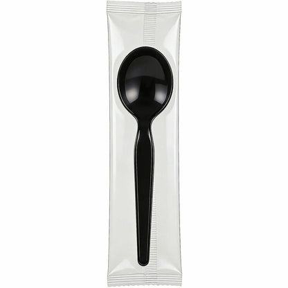 Genuine Joe Disposable Polystyrene Soup Spoon, Black, 1000/Carton (GJO30430)