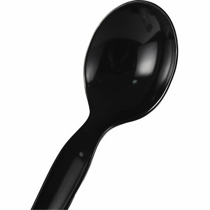 Genuine Joe Disposable Polystyrene Soup Spoon, Black, 1000/Carton (GJO30430)