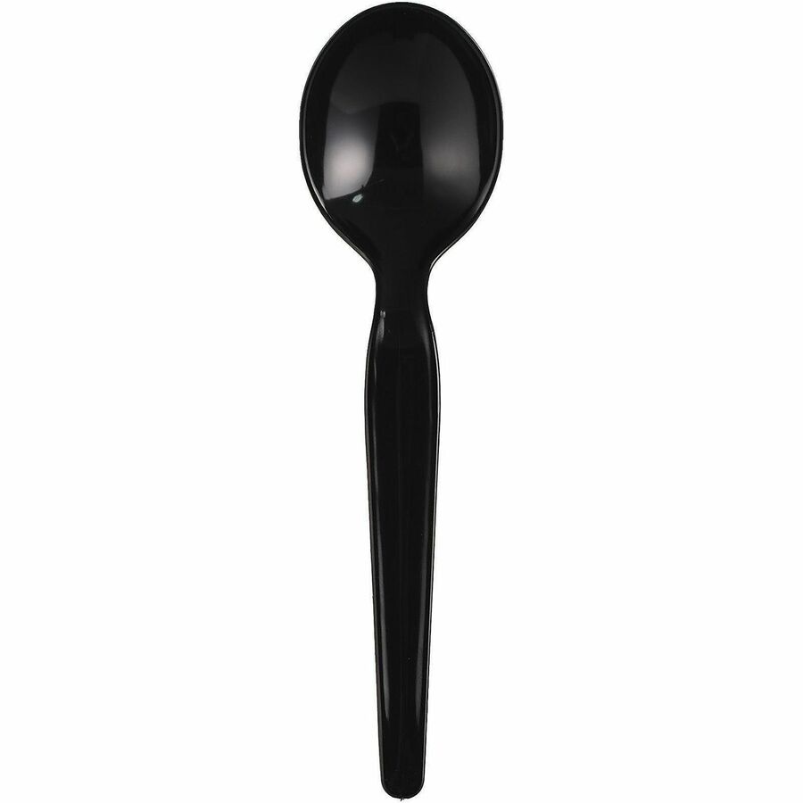Genuine Joe Disposable Polystyrene Soup Spoon, Black, 1000/Carton (GJO30430)