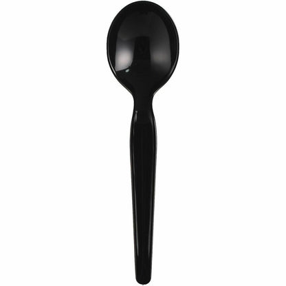 Genuine Joe Disposable Polystyrene Soup Spoon, Black, 1000/Carton (GJO30430)