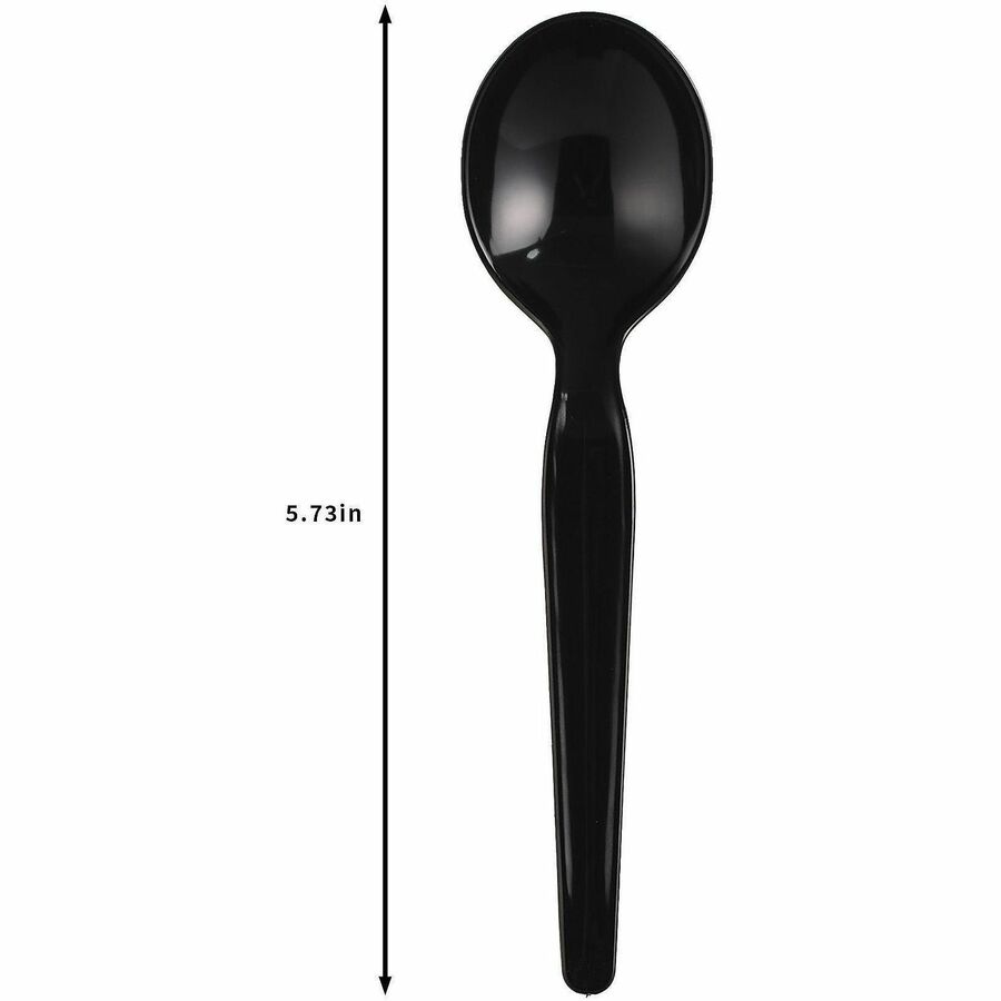 Genuine Joe Disposable Polystyrene Soup Spoon, Black, 1000/Carton (GJO30430)