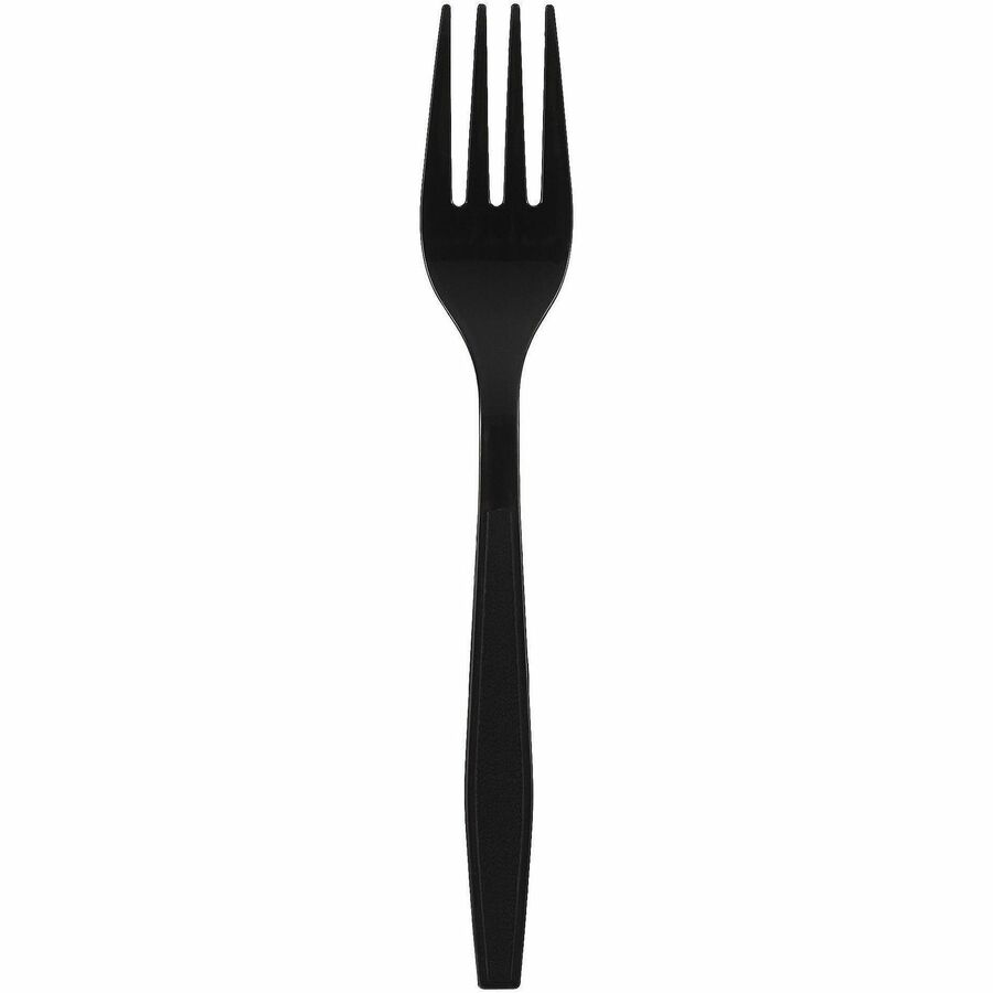 Genuine Joe Individually Warapped Heavy-Weight Polypropylene Fork, Black, 1000/Carton (GJO30411)