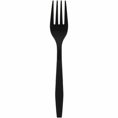 Genuine Joe Individually Warapped Heavy-Weight Polypropylene Fork, Black, 1000/Carton (GJO30411)