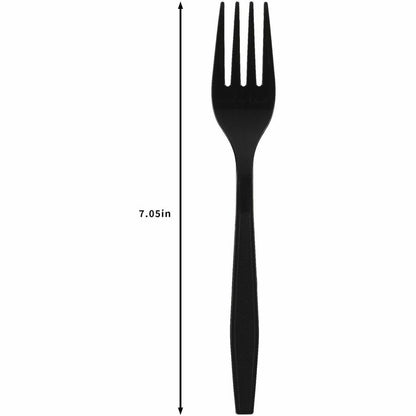 Genuine Joe Individually Warapped Heavy-Weight Polypropylene Fork, Black, 1000/Carton (GJO30411)
