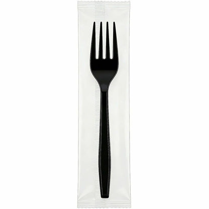 Genuine Joe Individually Warapped Heavy-Weight Polypropylene Fork, Black, 1000/Carton (GJO30411)