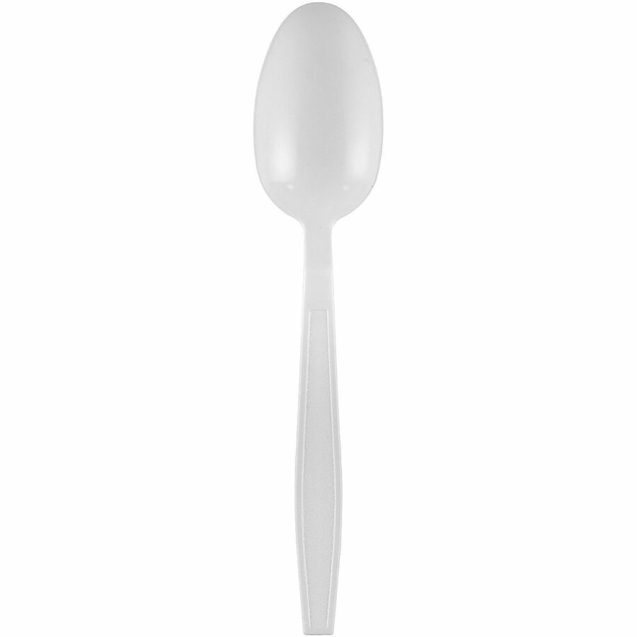 Genuine Joe Individually Warapped Heavy-Weight Polypropylene Spoon, White, 1000/Carton (GJO30421)