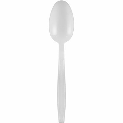 Genuine Joe Individually Warapped Heavy-Weight Polypropylene Spoon, White, 1000/Carton (GJO30421)