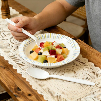 Genuine Joe Individually Warapped Heavy-Weight Polypropylene Spoon, White, 1000/Carton (GJO30421)