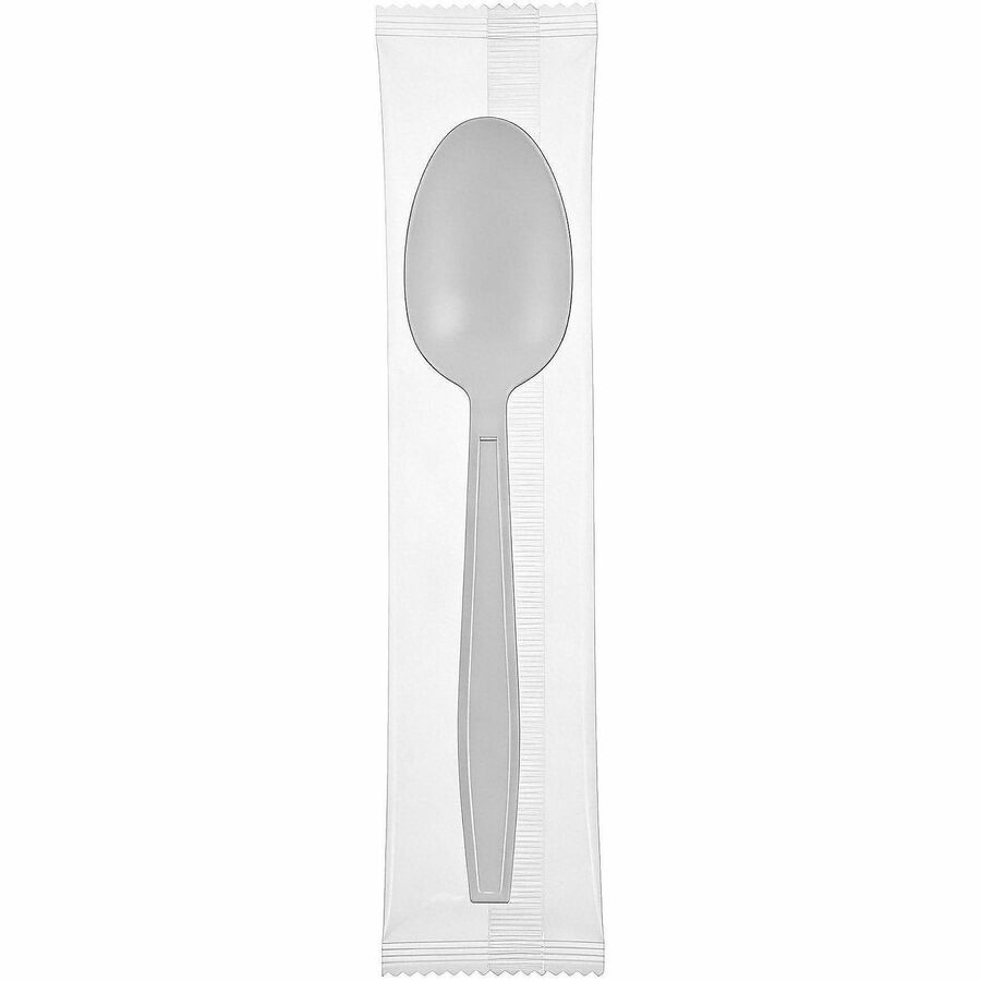 Genuine Joe Individually Warapped Heavy-Weight Polypropylene Spoon, White, 1000/Carton (GJO30421)