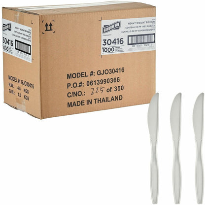 Genuine Joe Heavy-Weight Polypropylene Knife, White, 1000/Carton (GJO30416)