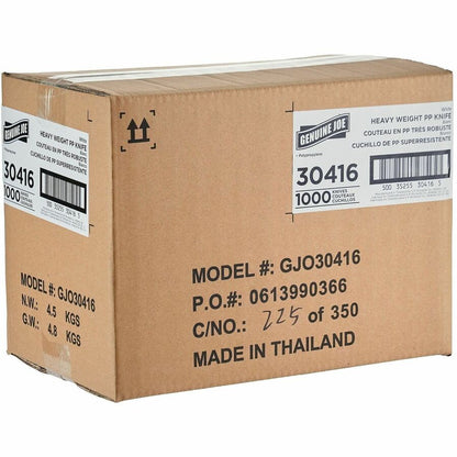 Genuine Joe Heavy-Weight Polypropylene Knife, White, 1000/Carton (GJO30416)