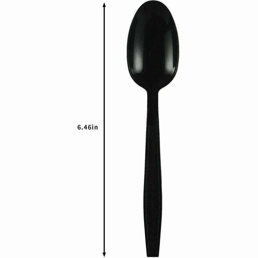 Genuine Joe Heavy-Weight Polypropylene Spoon, Black, 1000/Carton (GJO30409)
