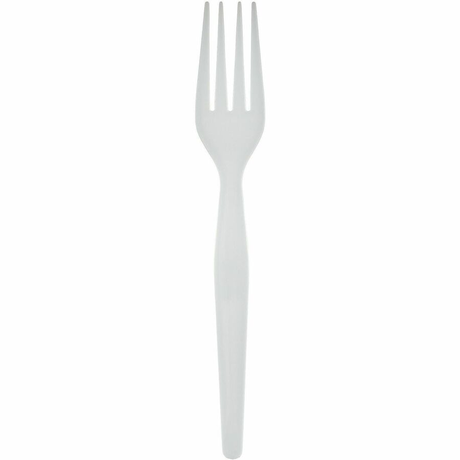 Genuine Joe Disposable Polystyrene Fork, White, 1000/Carton (GJO30431)
