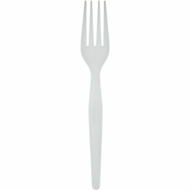 Genuine Joe Disposable Polystyrene Fork, White, 1000/Carton (GJO30431)