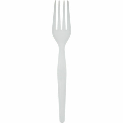 Genuine Joe Disposable Polystyrene Fork, White, 1000/Carton (GJO30431)