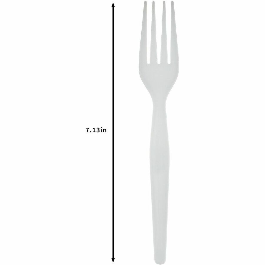 Genuine Joe Disposable Polystyrene Fork, White, 1000/Carton (GJO30431)