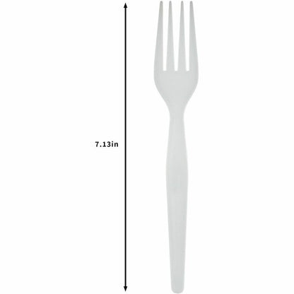 Genuine Joe Disposable Polystyrene Fork, White, 1000/Carton (GJO30431)
