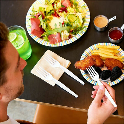 Genuine Joe Disposable Polystyrene Fork, White, 1000/Carton (GJO30431)